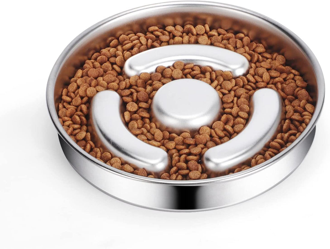 Pet Stainless Steel Slow Feeding Neck Support Bowl