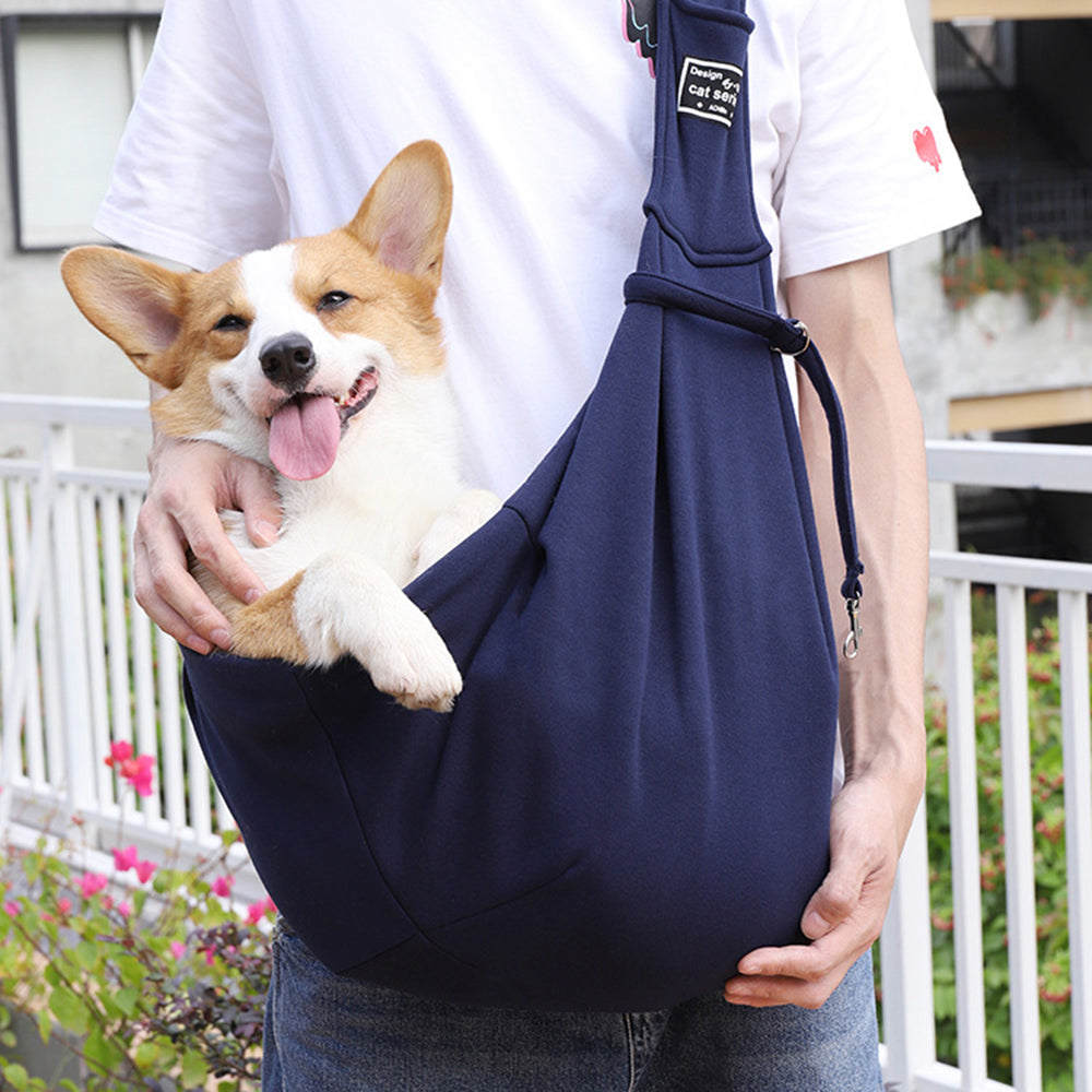 Pet Carrier Bag Outdoor Travel Shoulder Crossbody Cotton Sling Tote Comfortable Transport Pouch