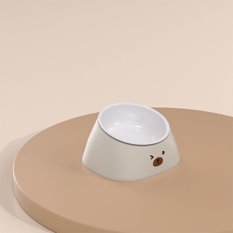 Pet Stainless Steel Tilted Feeding Bowl Cervical Support
