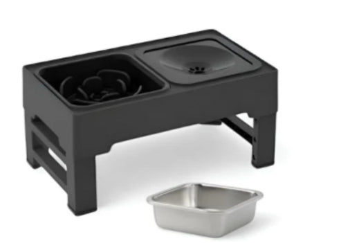 Pet Stainless Steel Double Bowl Elevated Feeding Stand