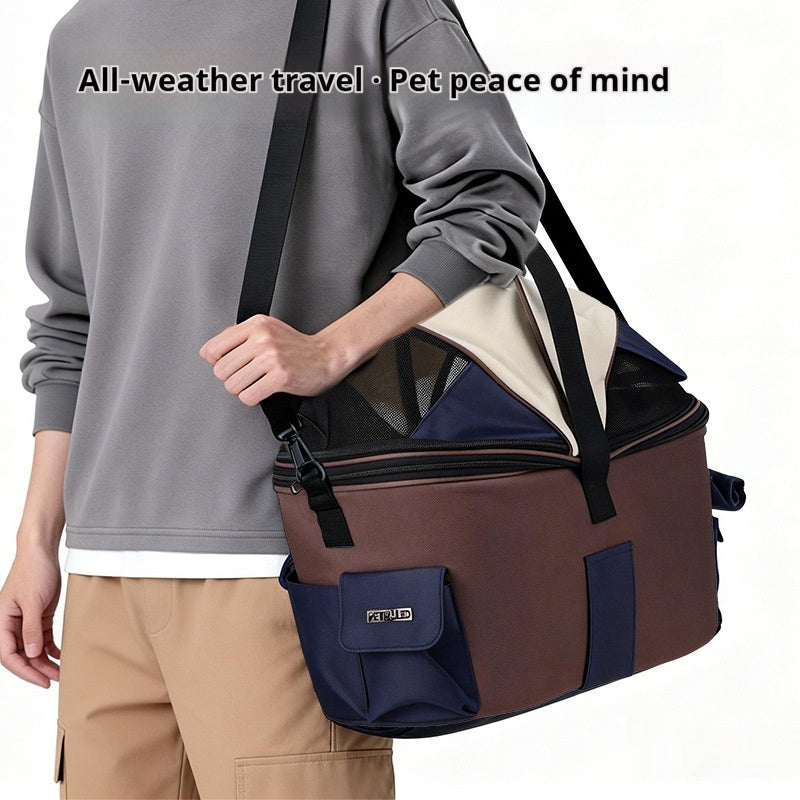 Pet Carrier Foldable Canvas Rear Seat Travel Bag