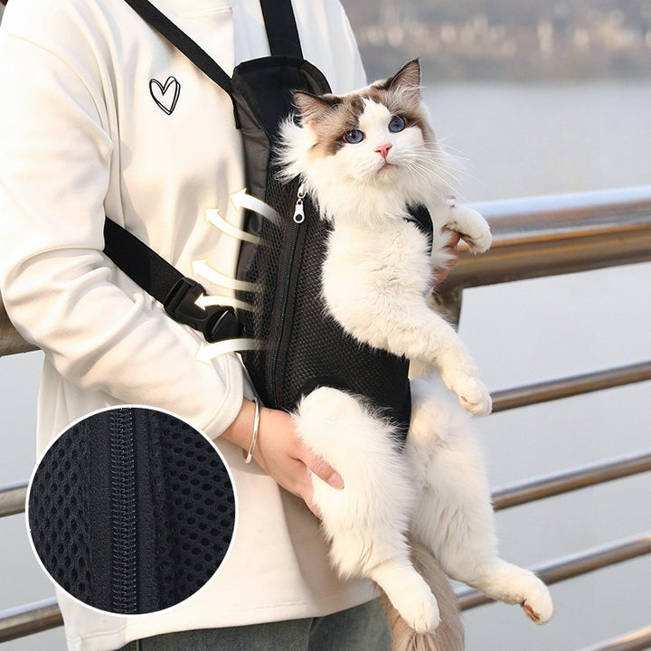 Pet Carrier Backpack Breathable Adjustable Front Travel Hiking Bag