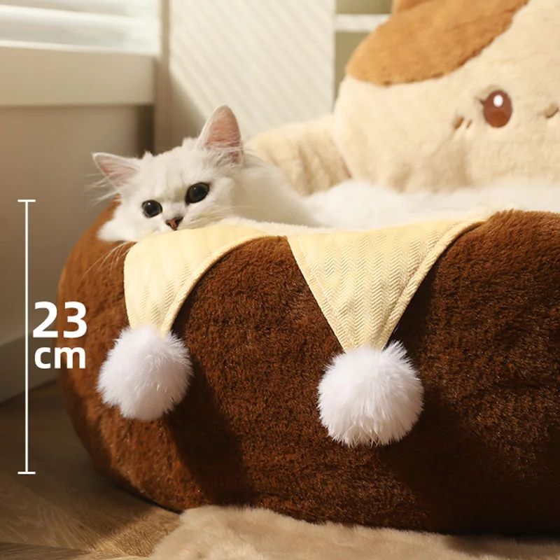 Pet Bed Round Soft Warm Deep Sleep Cushion Sofa Pad