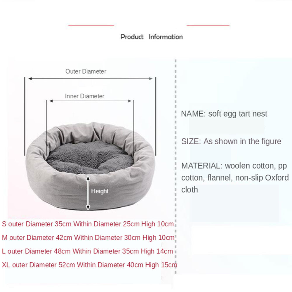 Pet Soft Round Sleeping Bed With Pillow And Mat