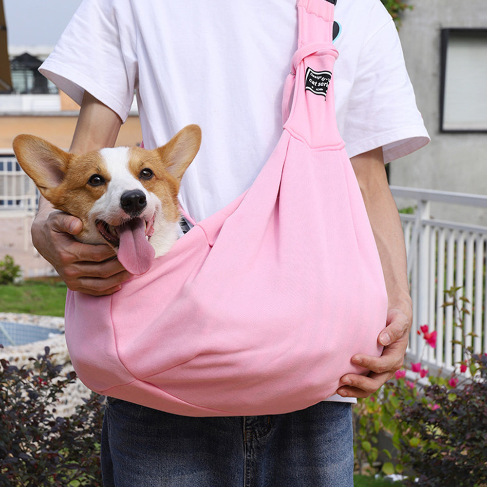 Pet Carrier Bag Outdoor Travel Shoulder Crossbody Cotton Sling Tote Comfortable Transport Pouch