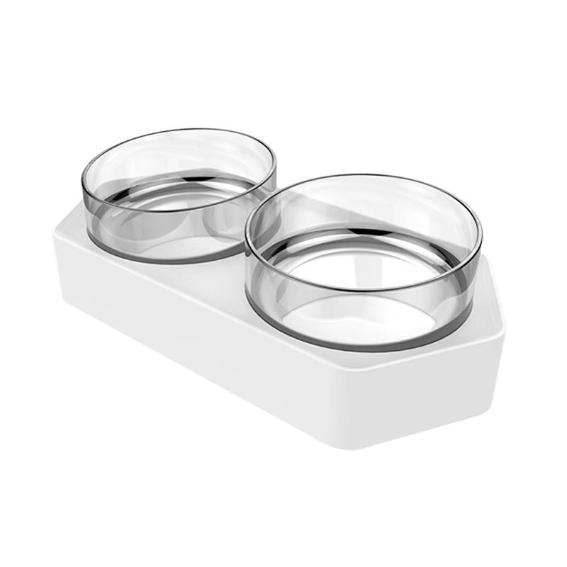 Ceramic Double Bowl Elevated Pet Feeding Stand