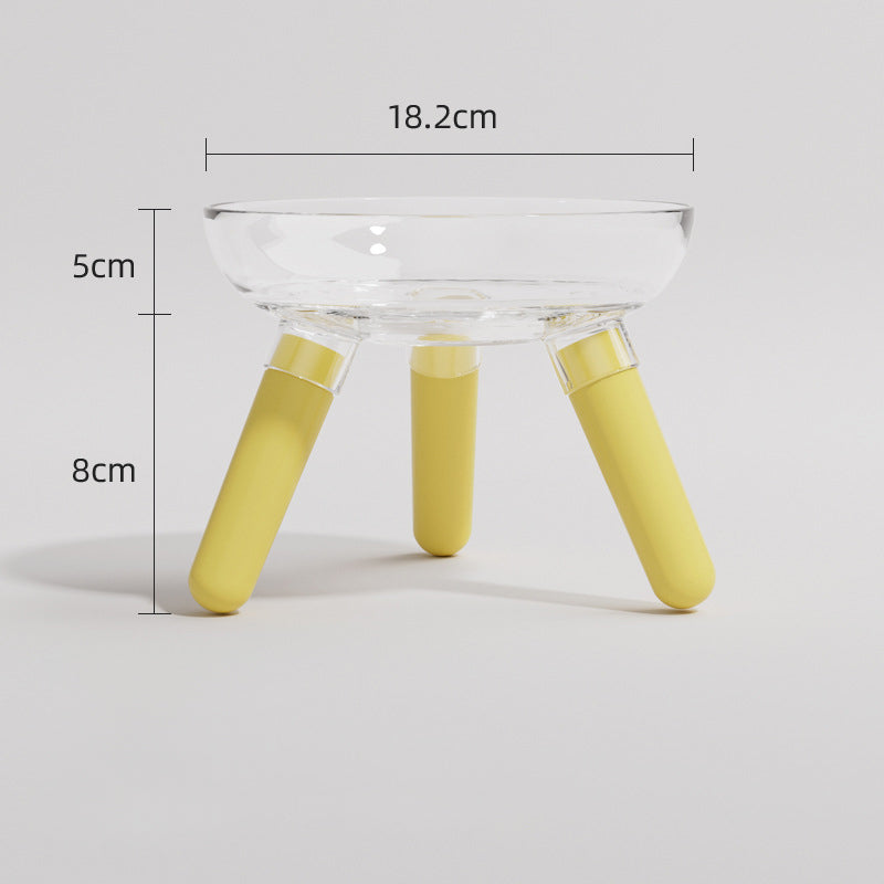 Pet Transparent Glass Feeding And Drinking Bowl