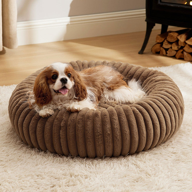 Pet Bed Plush Round Winter Warm Fur Mat House Bed
