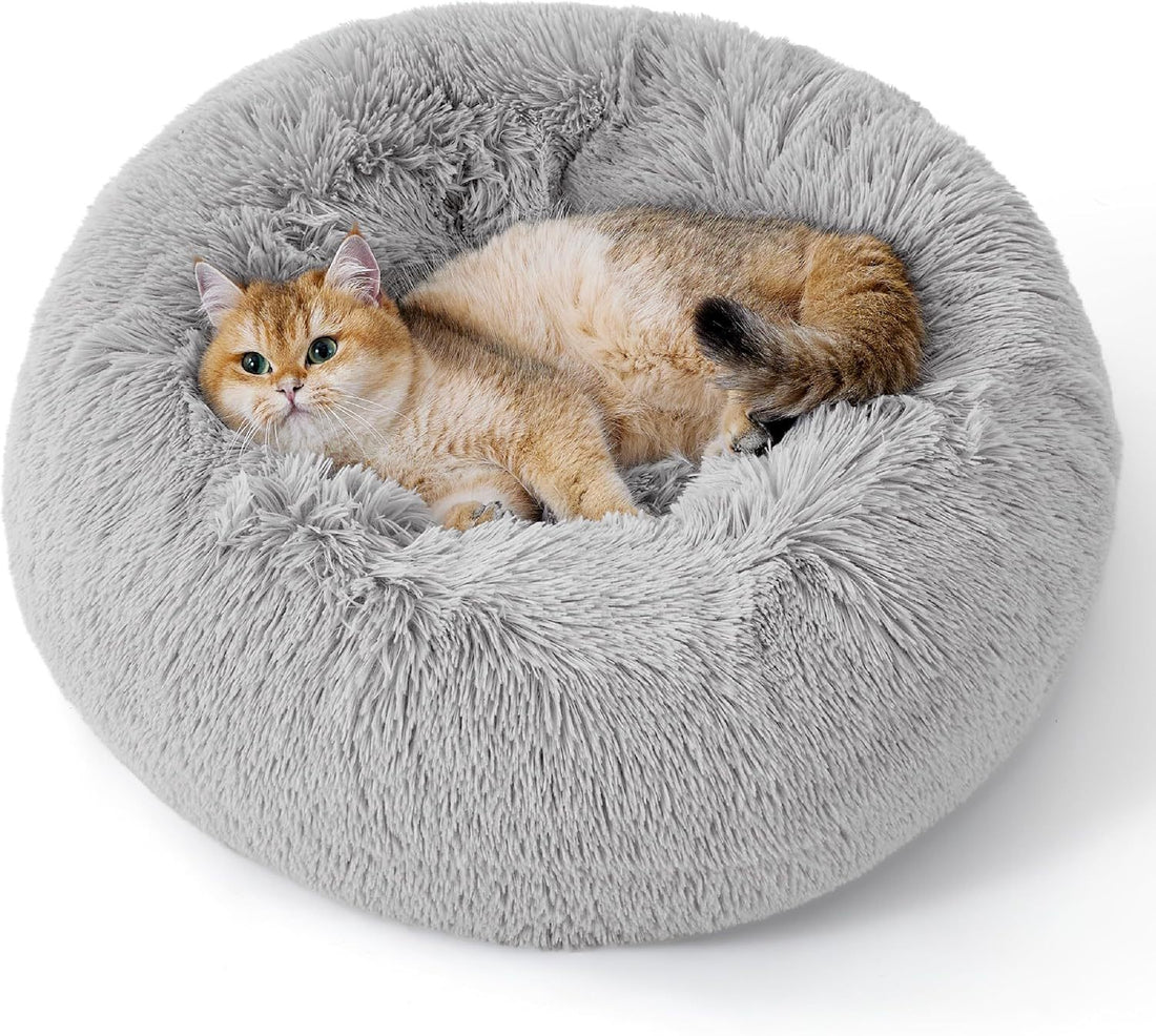 Pet Bed Round Fluffy Plush Non-Slip Indoor Sleeping Mat