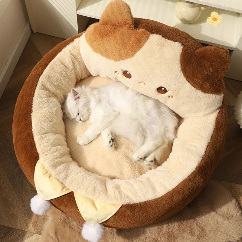 Pet Bed Round Soft Warm Deep Sleep Cushion Sofa Pad