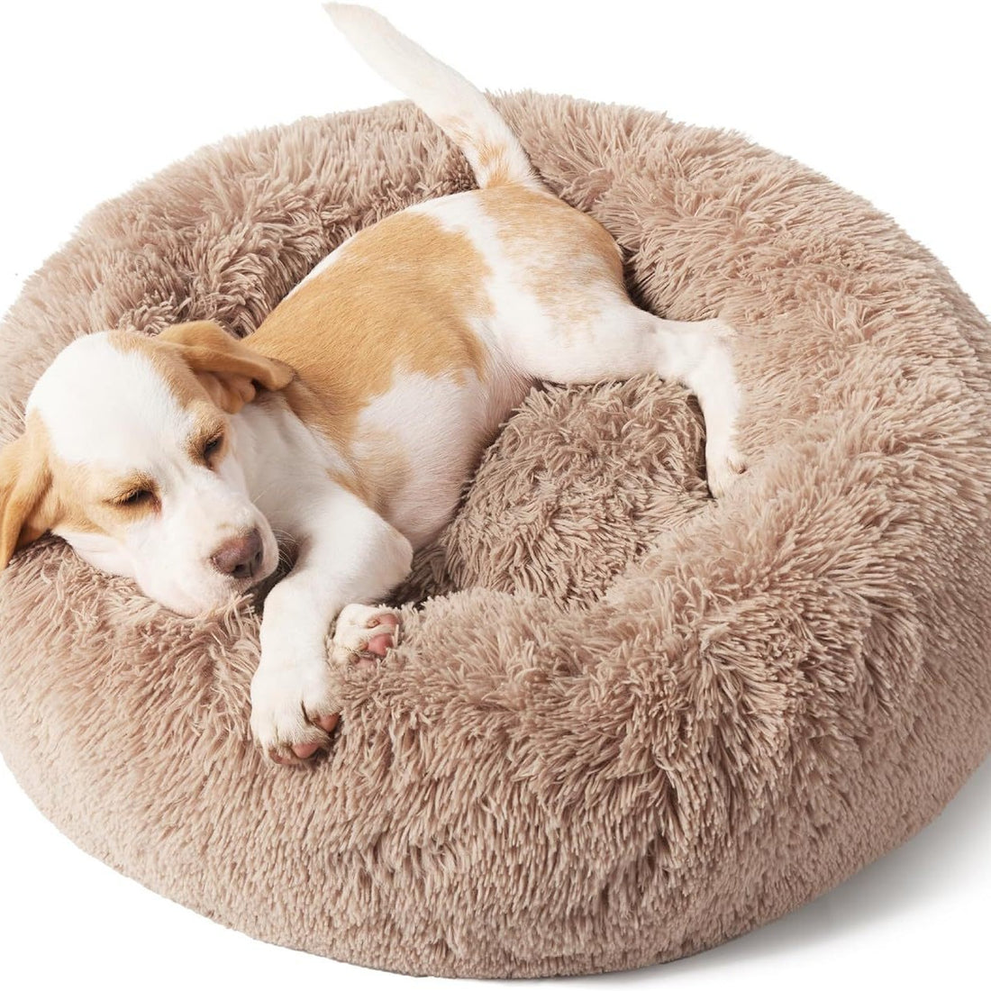 Pet Bed Round Fluffy Plush Non-Slip Indoor Sleeping Mat