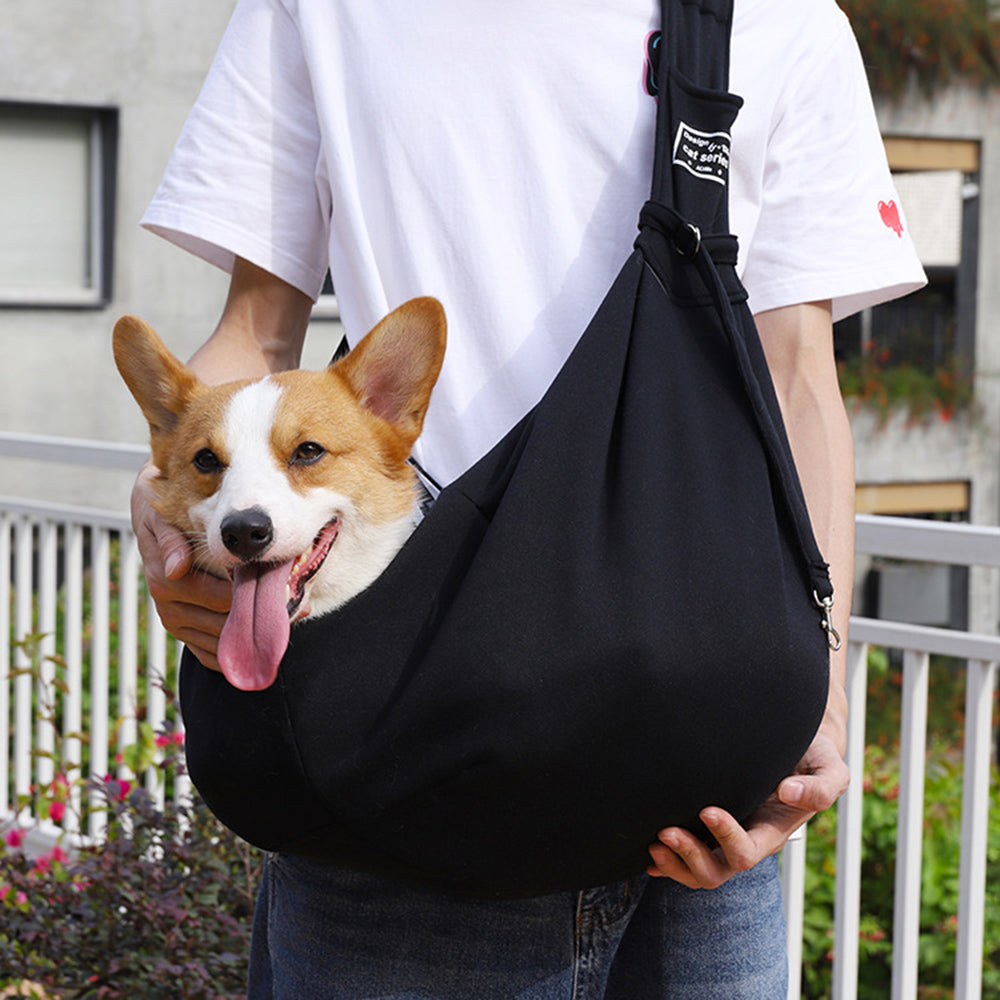Pet Carrier Bag Outdoor Travel Shoulder Crossbody Cotton Sling Tote Comfortable Transport Pouch