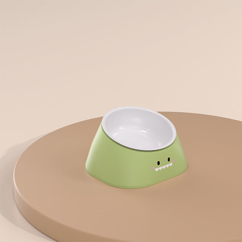 Pet Stainless Steel Tilted Feeding Bowl Cervical Support