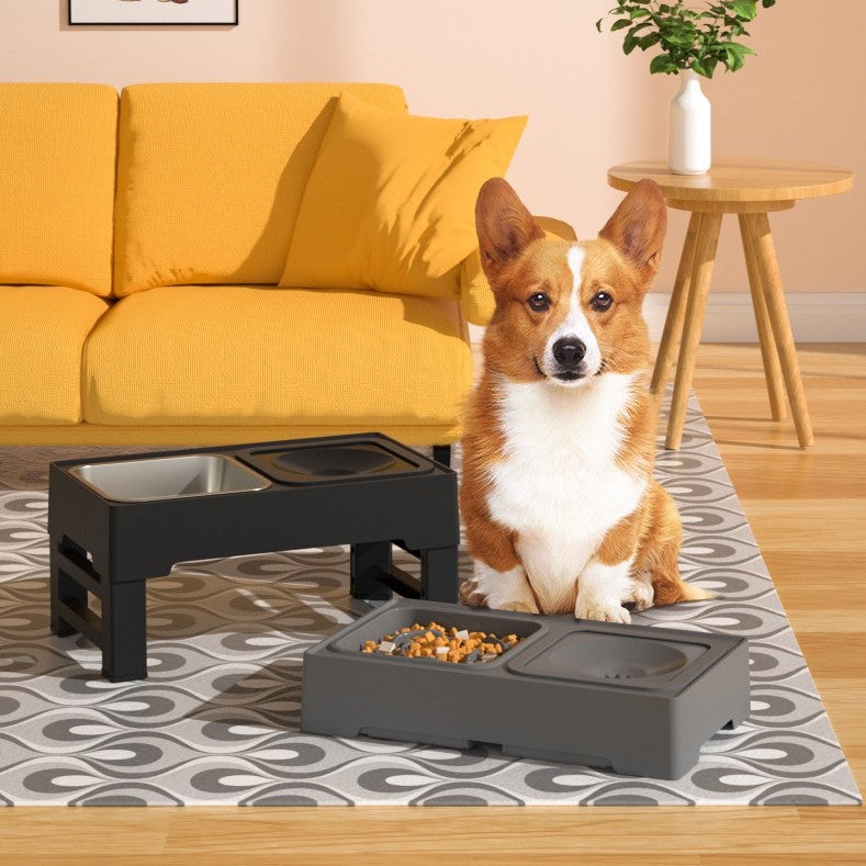 Pet Stainless Steel Double Bowl Elevated Feeding Stand