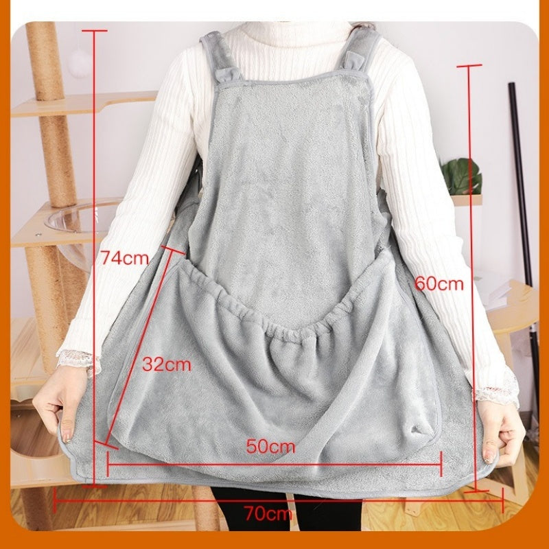 Pet Carrier Apron Outdoor Hanging Chest Bag Plush Travel Pouch